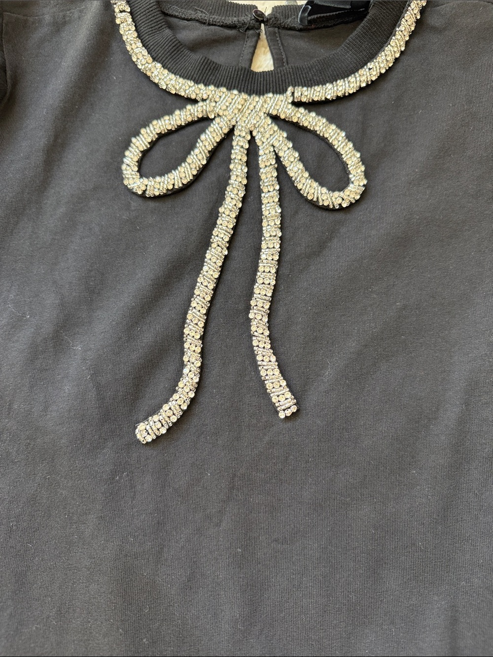 Anthropologie Maeve Rhinestone Bow Tee - Picture 7 of 11